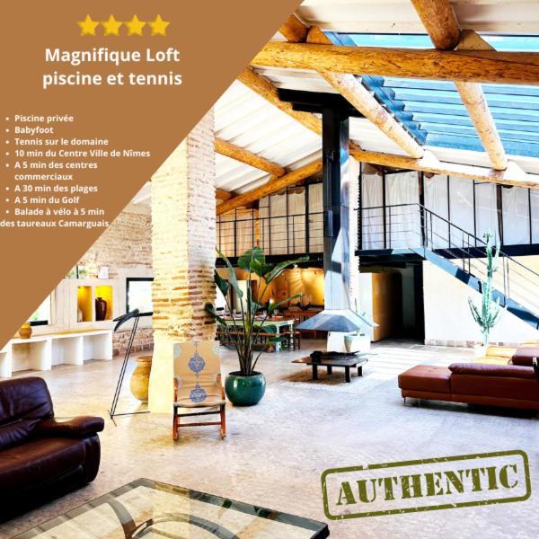 Magnifique Loft - Piscine - Tennis - Babyfoot Ним Экстерьер фото